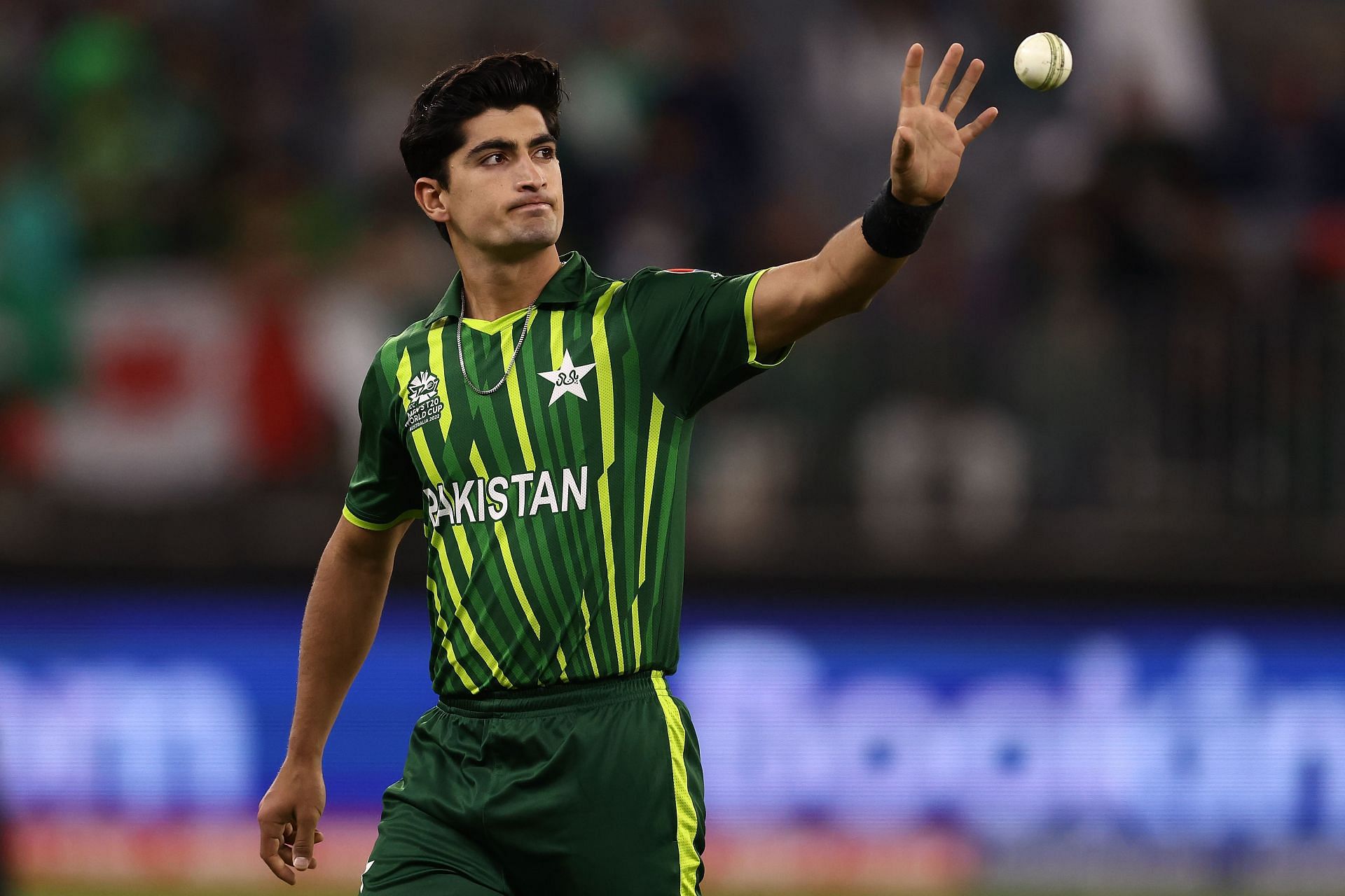 Naseem Shah during the T20 World Cup. Pic: Getty Images